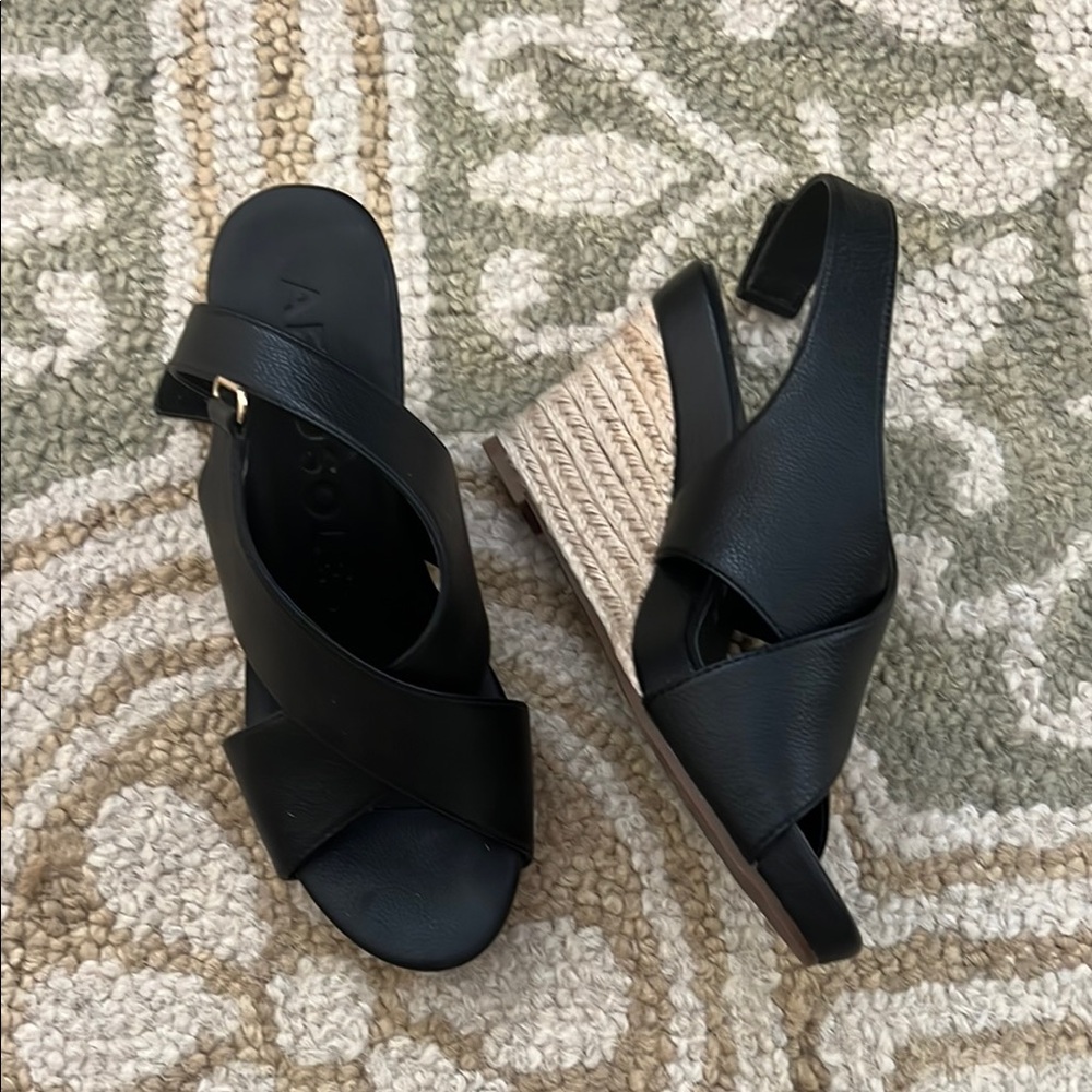 Women’s Black Wedge Sandals - Like New - Aerosoles